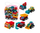 Set 6 autovehicule de constructie cu actionare pull back, 5 x 5 x 3 cm, Lean 25058