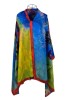 Esarfa Matase Naturala Bleu/Rosu DAC Shop - Esarfa Dama Lux, Premium, Fina, 100% Matase Naturala, Accesorii Moda