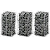 Cumpara ieftin Set gabioane, 3 buc., sarma galvanizata, 25 x 25 x 50 cm
