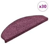Cumpara ieftin Covorase scari, 30 buc., 65x21x4 cm, violet inchis, semirotunde, mari