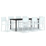 Cumpara ieftin Set mobilier pentru gradina, alb, 9 piese