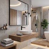 Chiuveta Blat Baie REA Mona Slim Ceramica Sanitara Alba Design Modern