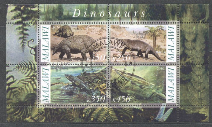 Malawi 2010 Dinosaurs, perf.sheetlet, used T.007