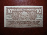 GERMANIA DUREN 10 PF 1919 UNC