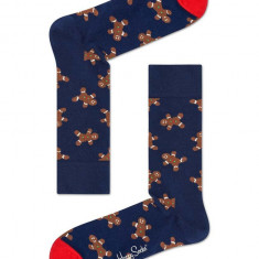 Happy Socks sosete Holiday Singles Gingerbread culoarea albastru marin