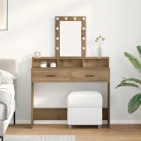 Masă de toaletă vidaXL cu lumini LED Stejar Artisan 100x41x140 cm