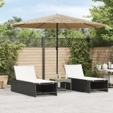 VidaXL Umbrelă soare de grădină cu st&acirc;lp din oțel, maro 324x324x247 cm