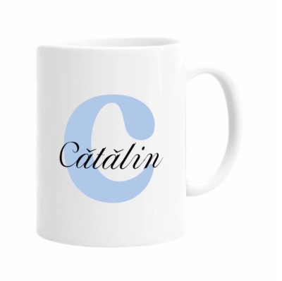 Cana alba personalizata cu prenume Catalin, INOVATIX&amp;reg;. 330ml foto