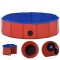 Piscina pentru caini pliabila, rosu, 80 x 20 cm, PVC
