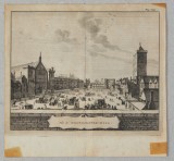 Pieter van der Aa &quot;Vue de Westminster Hall&quot; gravura veche 1707, Peisaje, Cerneala, Altul