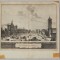 Pieter van der Aa &quot;Vue de Westminster Hall&quot; gravura veche 1707