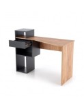 Birou HM Conti, rafturi, sertar, PAL melaminat, 122x57x90 cm, stejar/gri antracit
