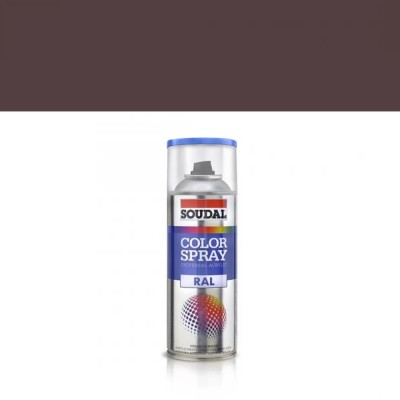 Vopsea spray Soudal universal maro ciocolata 8017 lucios 400 ml foto