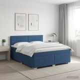 Cumpara ieftin Pat boxspring cu saltea albastru 160 x 200 cm Tesatura