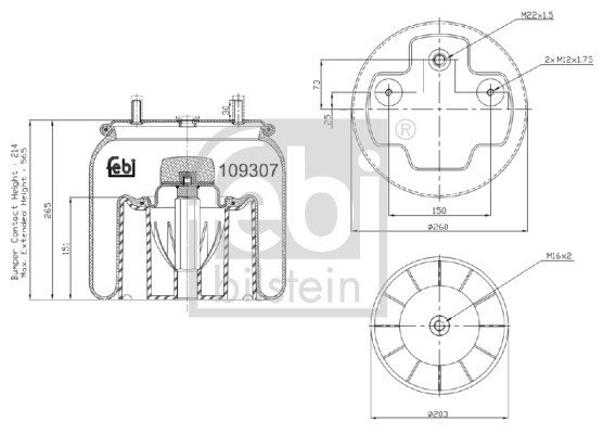 FEBI BILSTEIN 109307 Burduf, suspensie pneumatica