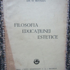 EM. M. BRANDZA: FILOSOFIA EDUCATIUNEI ESTETICE (TEZA DOCTORAT 1926/DEBUT)
