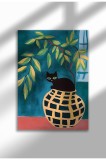 Imprimeu pe p&acirc;nză cu pisică neagră &ndash; Operă digitală pe h&acirc;rtie ne&icirc;nrămată - Pisica neagră 38 | A4 (21 x 29.7 cm)