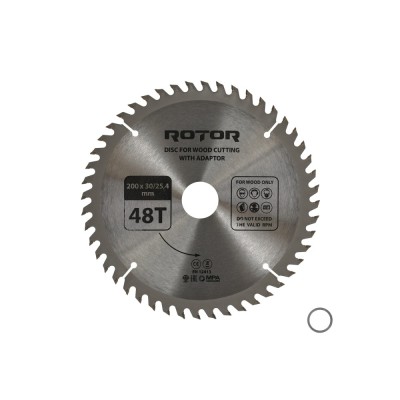 Disc taiat lemn ROTOR 200*30/25,4 cu adaptor 48T Innovative ReliableTools foto