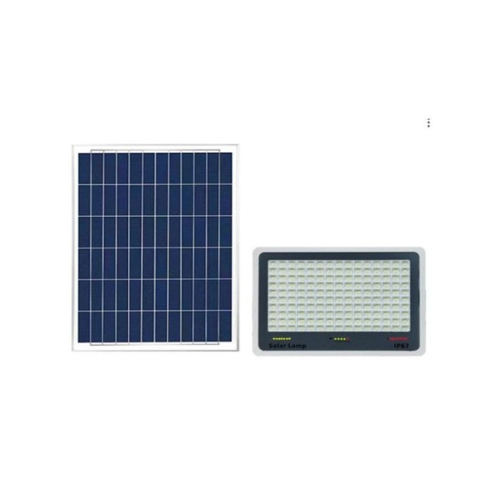 Reflector luminos cu celula fotovoltaica eMazing, detector de lumina, rezistent la apa, 96 surse LED integrate, 30W, 17x13 cm, IP67, stil contemporan,