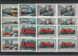 Romania ,locomotive , bloc de 4 ,nr lista 1186., Nestampilat