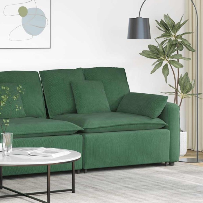 Modul modular de capăt pentru cotieră canapea cu perne verde &icirc;nchis 100 cm