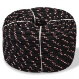 Cumpara ieftin VidaXL Fr&acirc;nghie marinărească din polipropilenă, negru, 250 m, 14 mm