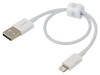 Cablu Apple Lightning USB A 0,25m alb textil 2,4A, Baseus