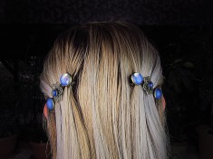 Set clame de par cu opalit si lapis lazuli foto