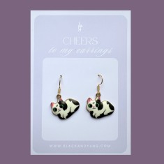 Cercei aurii cu pisici - Black and white