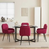 Cumpara ieftin Scaune de dining 4 buc. Catifea Rosu Vin 59 x 59,5 x 90 cm
