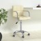 Scaun de birou pivotant, crem, material textil - 2