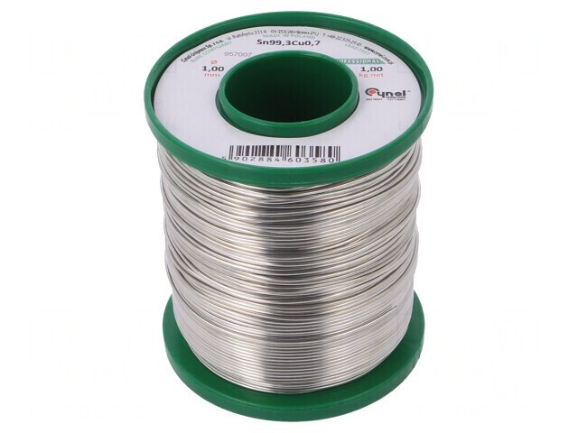 S&acirc;rmă de lipit fără plumb Sn99,3Cu0,7 1mm 1kg