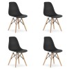 Set 4 scaune stil scandinav, Artool, Osaka, PP, lemn, negru si natur, 46x54x81 cm GartenVIP DiyLine