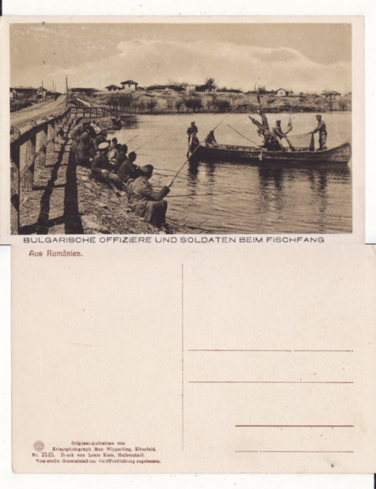 Dobrogea - tipuri, soldati bulgari pescari - rara, militara WWI, WK1