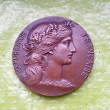 G976-I-Medalia Premiul pentru Pregatirile Militare oferit de Ministerul de Razboi Franta bronz 5 cm.