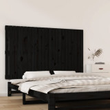 Tăblie de pat pentru perete, negru, 147x3x90 cm, lemn masiv pin, vidaXL
