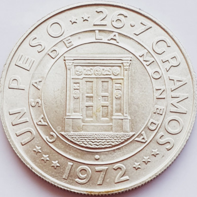 676 Dominicana 1 Peso 1972 Central Bank km 34 argint foto