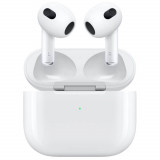 Casti True Wireless Apple AirPods Gen. 3, Incarcare Wireless, Bluetooth, Alb