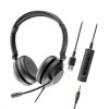 Casti Axtel One UC35 Stereo HD, Microfon Noise Cancelling, USB, Jack 3.5mm, Call Center, Negru