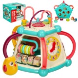 Jucarie educativa si interactiva 7 in 1 pentru copii WePro Store, centru de activitati cu 5 laturi, lumini si sunete, Model Rata, 3 ani +