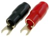 Terminal Furcă Izolat Aurit M4 16mm2 Negru Roșu