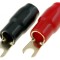Terminal Furcă Izolat Aurit M4 16mm2 Negru Roșu