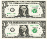 Statele Unite ale Americii USA SUA 1 Dolar 2017 Set 2 Bancnote aUNC B New York