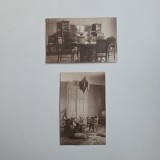 Lot 2 fotografii, Atelier W&uuml;rz (Wurz Fenykepesz): Interior de casa burgheza din Elisabetin, Timisoara, Banat, Romania, ca. 1910