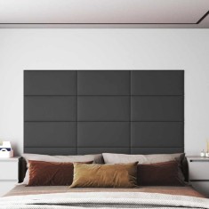 vidaXL Panouri de perete 12 buc. gri 60x30 cm piele ecologică 2,16 m&sup2; 343858