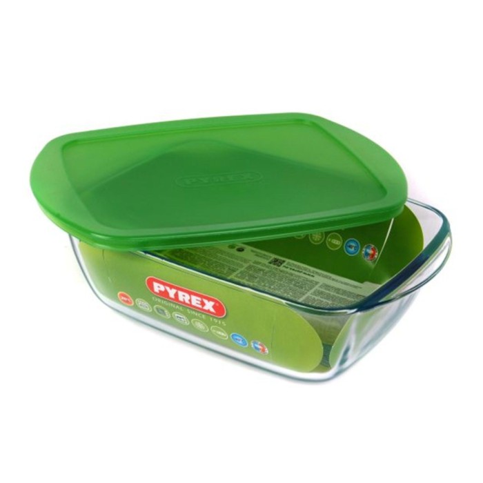 Caserola alimente, 215P000/6146, sticla termorezistenta, rectangulara, transparenta, 1.1 L