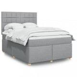 VidaXL Pat continental, gri deschis, 140x200 cm, material textil