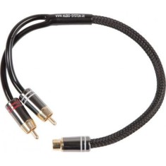 SISTEM AUDIO Cablu RCA high-end (pereche) Cablu Y-RCA OFC de 300 mm (1x M si 2x conector F) cu SNAKE SKIN Conector metalic masiv cu fanta oblica de 8