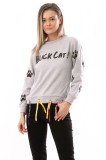 E851-182 Bluza casual cu labute si panglici colorate