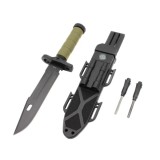 Cutit cu amnar si ascutitor , 32 cm DEPOX&reg; , teaca multifunctionala, verde military